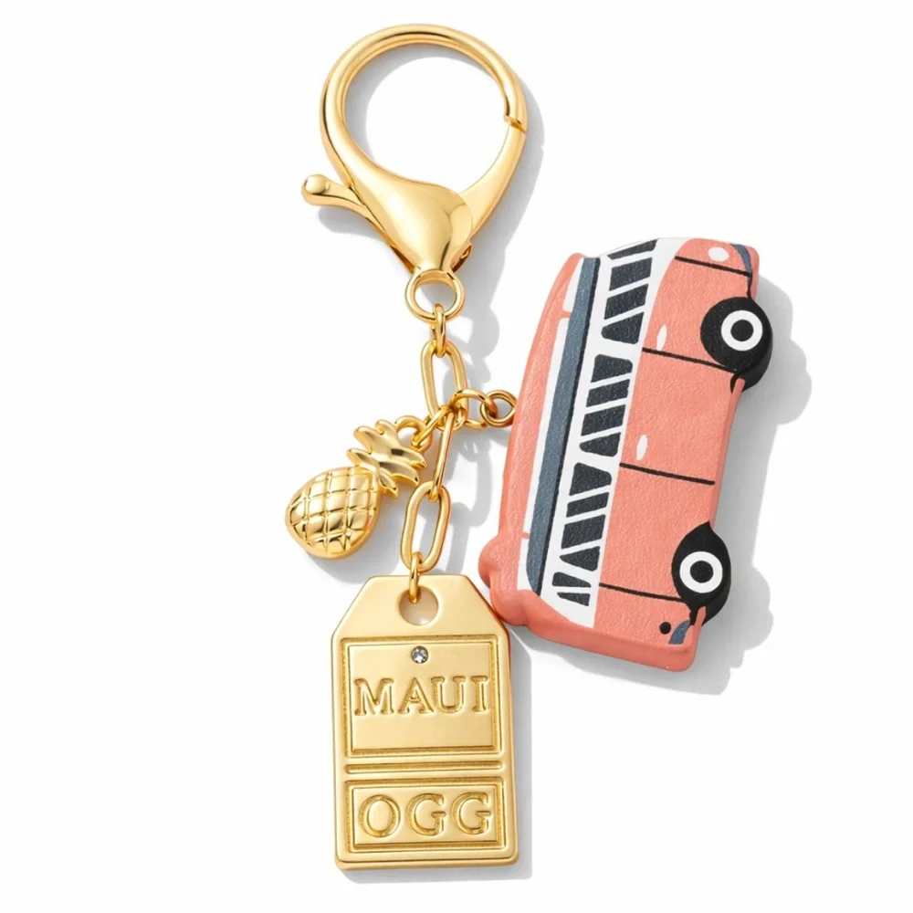 New! Maui Pink Bag Charm Keychain NWOT